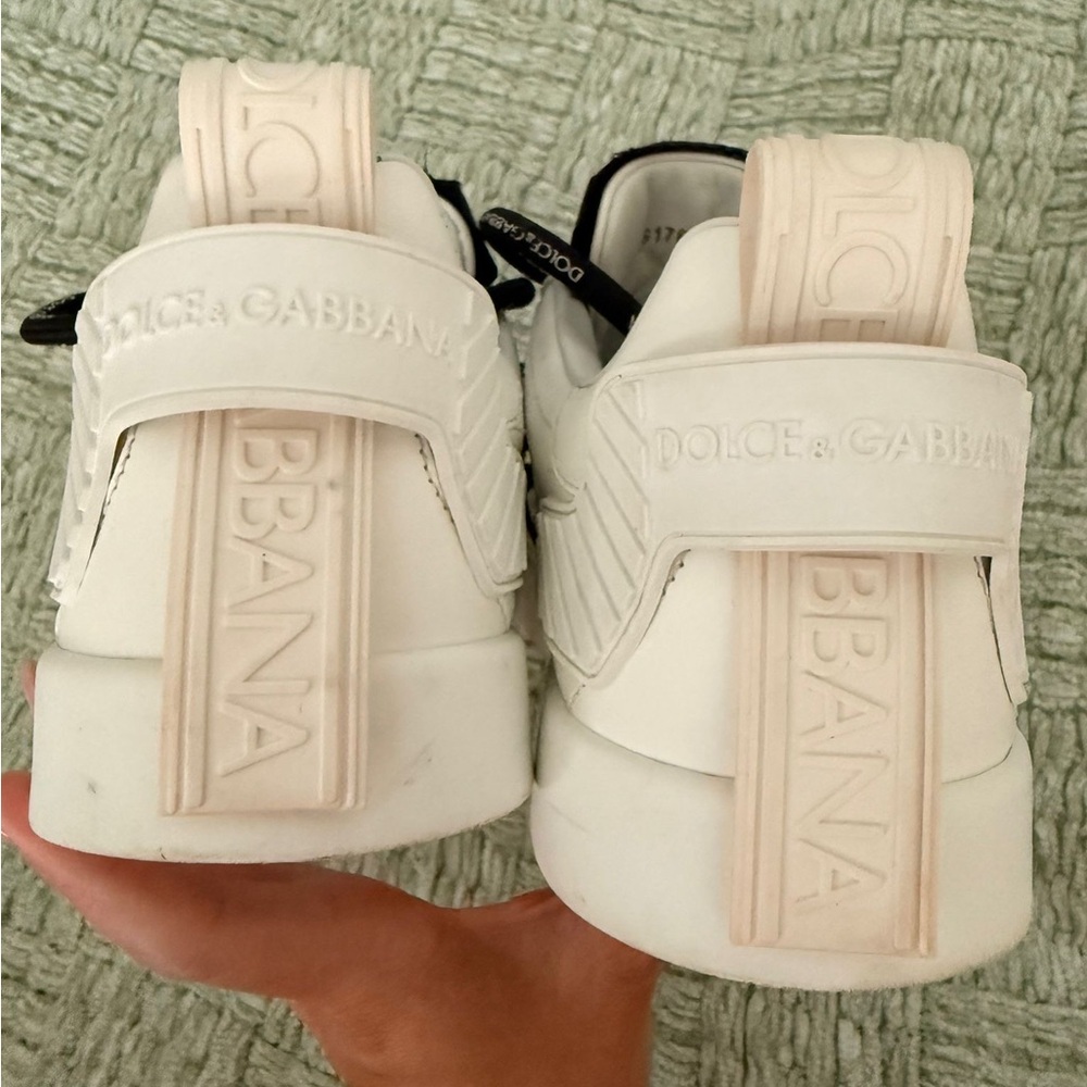 Dolce & Gabbana White Sneakers with Black Logo Laces - Picture 5 of 6